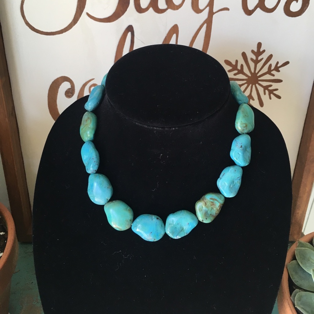 Faux turquoise necklace